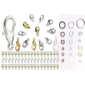 diy crafts 200 grm nickel silver hardware accessories 1000 jump rings amp 15 pcs lobster claw clasps open jump rings 4mm - 10mm for jewelry making key ring 200 grm nickel silver