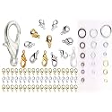 DIY Crafts 75 Grm, Nickel Silver, Hardware Accessories 1000+ Jump Rings &amp; 15 Pcs Lobster Claw Clasps, Open Jump Rings 4mm - 10mm for Jewelry Making Key Rings(75 Grm, Nickel Silver)