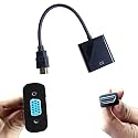 DIY Crafts HDMI to VGA 1080P HDMI Male to VGA Female Video Converter Adapter Electronics Accessories DNo# 166 (Pack of 2 Pcs, Black)