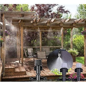 diy crafts home garden patio misting micro flow drip irrigation misting cooling system plastic mist nozzle sprinkler for plant flower la 22 pcs mist kit included pipe  faucet connector  accessory