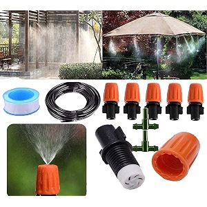 diy crafts micro drip irrigation garden patio misting micro flow misting cooling system plastic mist nozzle sprinkler for plant flower pack of 20 mist flower pot complete mist garden kit