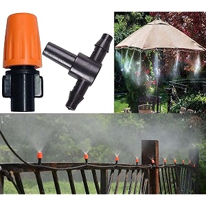 diy crafts micro drip irrigation garden patio misting micro flow misting cooling system mist nozzle sprinkler for plant flower 5-50 only orange miste nozzle 10 pcs only orange miste nozzle