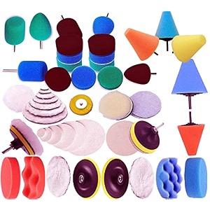 diy crafts mini 1-334inch choice 1-734inch in felt fur sponge buffing waxing pad universal nut drill adapter for tight areas detailing polishing waxing sealing glaze accessory 120 pcs 15x8 134inch