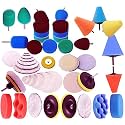 DIY Crafts Mini 1-3"inch Choice 1-7"inch in Felt Fur Sponge Buffing Waxing Pad Universal Nut Drill Adapter for Tight Areas Detailing Polishing Waxing Sealing Glaze Accessory (60 Pcs 15x4, 1"inch)