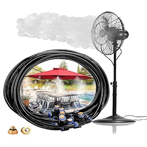 diy crafts 9 pcs mist set multi accessories set mist cooling system fan misting kit for animal plants swimming pool cooler tube hose pipe metal nozzl9 pcs mist set multi accessories set