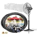 DIY Crafts 7 Pcs Mist Set, Multi Accessories Set, Mist Cooling System Fan Misting Kit For Animal Plants Swimming Pool Cooler Tube Hose Pipe Metal Nozzl(7 Pcs Mist Set, Multi Accessories Set)