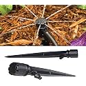 DIY Crafts Only Black Cap 5" inch Stake Sprinkler for Misting Cooling System Mist Nozzle Quick Garden Outdoor Patio Umbrella,Pergola,Vestibule,Garden/Greenhose (Only 360°Stake) (24x, Stake Sprinkler)