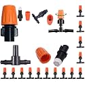 DIY Crafts 50x, Orange+T/Tee, Orange Mist Misting + T/Tee For Fan Watering Irrigation Sprayers Outdoor Coling Misting Gardening System Misting PE Fan Rings Mist (50x, Orange+T/Tee)