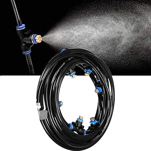 diy crafts outdoor misting cooling sprayer system kit watering irrigation nebulizer sprinkler lawn 6 pcs mist kit included pipe  faucet connector  accessory