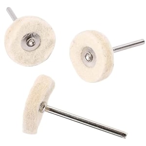 diy crafts wool polishing buff wheel buffing wheels rotary tool accessories polish jewelry mirror 3mm mandrel pack of 10 pcs ivory silver colour