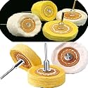DIY Crafts Pack of 10 Pcs Set, Yellow Off White, Industrial T Style Grinder Brushes Polishing Buffing Wheel Grinding Head Woodworking Accessories Wood Abras(Pack of 10 Pcs Set, Yellow Off White)