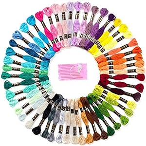 diy crafts pack of 125 pcs bright high rainbow color embroidery floss - cross stitch threads - friendship bracelets floss - crafts floss - ske pack of 125 pcs bright high