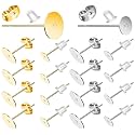 DIY Crafts Pack of 175 Pcs, Bright Silver, Earring Posts and Backs, Hypoallergenic Earring Studs for Jewelry Making with Butterfly Earring Backs and Rub(Pack of 175 Pcs, Bright Silver)