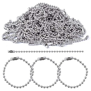 diy crafts pack of 40 pcs silver colour goldensilver color ball chains long bead connector clasp tag keychain key rings pack of 40 pcs silver colour