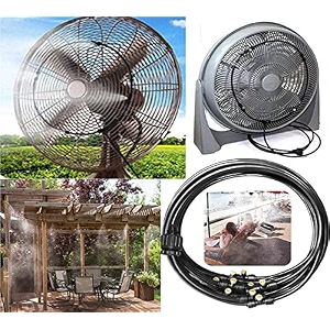 diy crafts patio misting micro flow watering system greenhouse trampoline waterpark home garden misting cooling automatic distribution lawn 10 pcs mist kit included pipe  tap connector  accessory