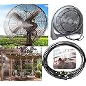 DIY Crafts Patio Misting Micro Flow Watering System Greenhouse Trampoline Waterpark Home Garden Misting Cooling Automatic Distribution Lawn (2 Pcs Mist Kit, Included Pipe + Tap Connector + Accessory)