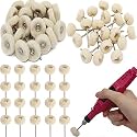 DIY Crafts Pack Of 15 Pcs, Silver Off White Ivory Colour, Polishing Wheel Set Mounted Cotton Soft Fine 3/30 Shank Buff W(Pack Of 15 Pcs, Silver Off White Ivory Colour)