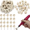 DIY Crafts Pack Of 10 Pcs, Silver Off White Ivory Colour, Polishing Wheel Set Mounted Cotton Soft Fine 3/30 Shank Buff W(Pack Of 10 Pcs, Silver Off White Ivory Colour)
