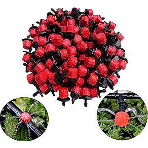 diy crafts red-black sprinkler for home garden patio misting micro flow drip irrigation misting cooling system mist nozzle sprinkler red nozzle emitter 80x heads