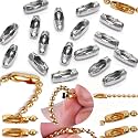 DIY Crafts 200 Pcs, Silver, Replacement Vertical Roman Roller Blind Ball Chain Cord Connector Clips Bead Chain Connector Ball Chain Clasps Necklace Ball Bead for Jewelry Key(200 Pcs, Silver)