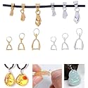 DIY Crafts 250 Pcs Small, Dull Silver, Styles Pinch Clip Bail Clasp Dangle Charm Bead Pendant Connector Findings for Jewelry Necklace DIY Craft M (250 Pcs Small, Dull Silver)