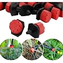 DIY Crafts Water Misting Cooling System Summer Sprinkler Nozzle Outdoor Garden Greenhouse Park Plant Spray Hose Watering Sprayer (Only 360°Red Mist Nozzle) (45 Pcs, Only 360° Red Sprinkler Dripper)