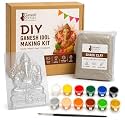 DIY Ganesha Making Kit | Shadu Clay Idol Making Kit with Reusable PET Mould, 12 Paint Colours & Brush | Eco-Friendly Ganesh Chaturthi Craft