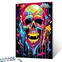 DIY Paint by Numbers,Sugar Skull Day of The Dead,Abstract Canvas Oil Painting Kit for Kids&amp;Adults,16X20 Drawing Paintwork Acrylic Pigment,for Home Living Room Decorative Painting Frameless