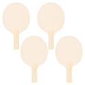 DIY Table Tennis Paddle Blanks Unpainted Wooden Rackets for Kids and Adults Paintable Craft Blanks 4 Pack Indoor Outdoor .03X5.90X0.78In