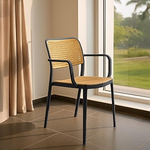 diya rolex chair for cafeteria  durable nylon frame accent chair for living room bedroom cafe amp hotels  comfortable amp lightweight  one year warranty with armrest pack of 2 black