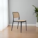 DIYA Rolex Chair for Cafeteria | Durable Nylon Frame Accent Chair for Living Room, Bedroom, Cafe &amp; Hotels | Comfortable &amp; Lightweight | One Year Warranty |Without Armrest |Pack of 1 (Black)
