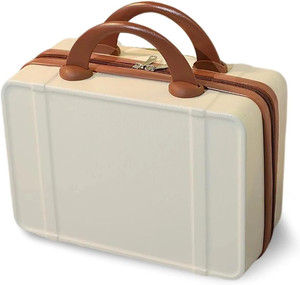 diyasales portable makeup travel case hand luggagemakeup case suitcase with elastic band travel toiletry kit beige brown