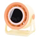 Diyeeni Small Desk Fan, Brushless DC Motor Bladeless Desk Fan with LED Light for Office (Khaki)