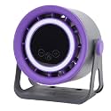 Diyeeni Small Desk Fan, Brushless DC Motor Bladeless Desk Fan with LED Light for Office (Grey)