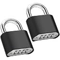 Diyife 2 Pack Outdoor Combination Padlock, Resettable Combination Lock