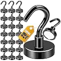 DIYMAG Magnetic Hooks,50lbs Heavy Duty Magnets with Hook Black 12 Pack