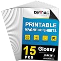 DIYMAG Printable Magnetic Sheets, Glossy 15Pcs 8.5"x11" for Inkjet Printers
