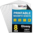 DIYMAG Printable Magnetic Sheets, Glossy 8Pcs 8.5"x11" for Inkjet Printers