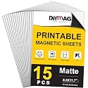 DIYMAG Printable Magnetic Sheets, Matte 15P 8.3"x11.7" for Inkjet Printer