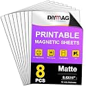 DIYMAG Printable Magnetic Sheets, Matte 8Pcs 8.5"x11" for Inkjet Printers