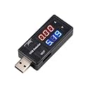 diymore USB Tester USB Meter Tester Voltage Current Tester USB Battery Checker USB A Voltage Current Voltmeter Amp Volt Ammeter Detector USB Mobile Tester USB Cable Charger Detector LED Display