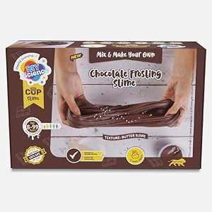chocolate frosting slime kit  make fluffy amp stretchy butter slime  chocolate scented slime glue  activator gel  vermicelli  for kids 8
