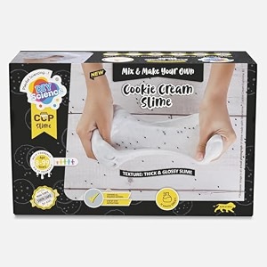 cookie cream slime kit  making kit for kids 8 years boys amp girls  thick glossy amp stretchy slime  ice cream scented slime with glitter glue activator gel amp fun toppings