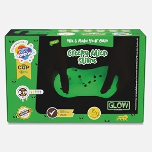 creepy alien slime kit glow in the dark slime making kit 8 years scented slime glitter glue activator gel scary green glow in the dark powder alien face toppings