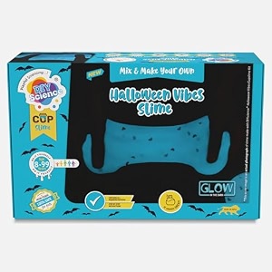 halloween vibes slime kit glow in the dark slime making kit 8 years scented slime glitter glue activator gel aqua blue glow in the dark powder scary bats toppings
