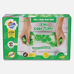 kiwi cube slime kit slime making kit 8 years make super shiny and stretchy jelly cube slime scented slime glue activator gel ultralight foam cubes kiwi toppings