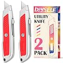 DIYSELF 2 Pack Box Cutters, Retractable Utility Knife with SK5 Steel Blades