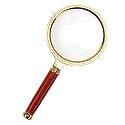 Reading Magnifier Double Glass 10X High Power Antique Handheld Magnifier Magnifying Glass for Reading, Soldering, jewelries, maps, Great for Gifting (10x Round Simple Magnifier)