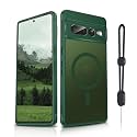 Dizn for Google Pixel 7 Pro Phone Case:[Not Fit Pixel 7],with Wrist Band,Fit for MagSafe,Matte Translucent Slim &amp; Military Grade Anti Shock for Pixel 7 Pro,Green