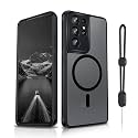 Dizn Magnetic Case for Samsung Galaxy S21 Ultra Case:[???????????? ???????????? ????????????],Fit for MagSafe, with Strap, Matte Translucent Soft Touch Cover &amp; Shockproof Protective 6.8-Inch Samsung S21 Ultra 5G,Black